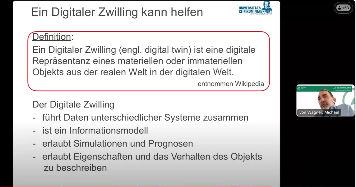 Präsentationsfolie ,,Ein Digitaler Zwilling kann helfen"